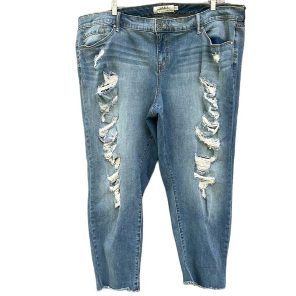 Torrid Distressed Cut-out Jeans Size 26 Light Wash 5-pocket Style